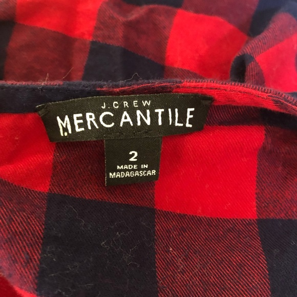 J.CREW MERCANTILE plaid boho bell sleeve shirt 2 - Picture 9 of 14